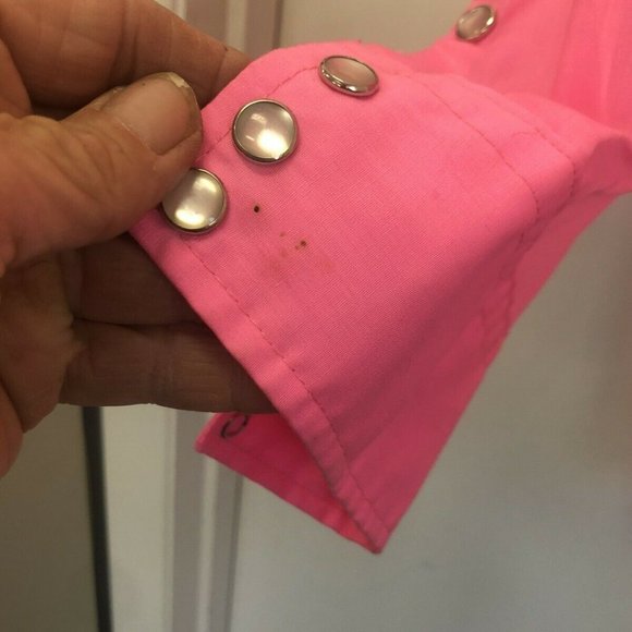 Malco Modes Vintage Pink Long Sleeve Western Shirt Size 16.5/33 - Picture 2 of 5